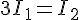 3{I_1} = {I_2}